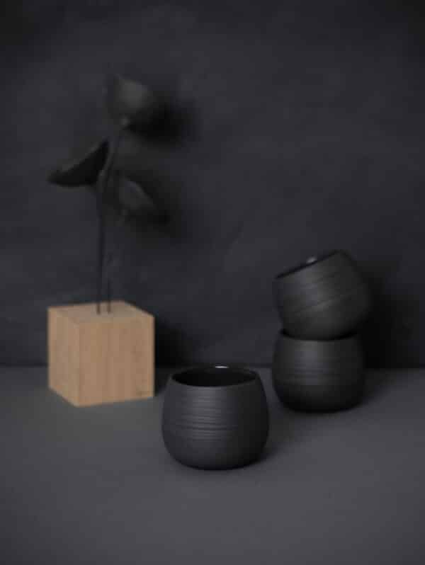 Tasse Elegant porcelaine BulB "Drapée" Noire – Image 4