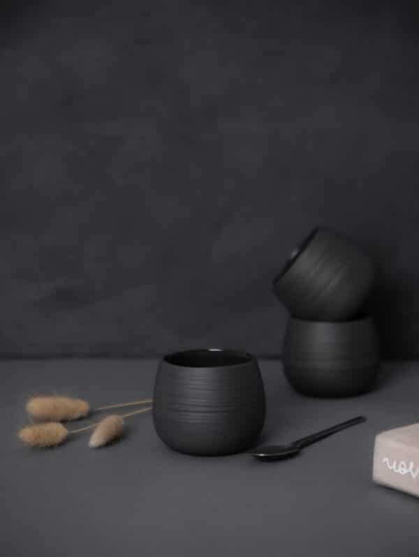 Tasse Elegant porcelaine BulB "Drapée" Noire