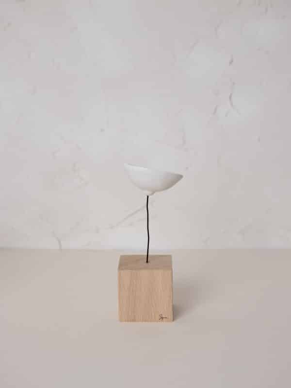 fleur solo mini en porcelaine pure blanche cadeau Noël fêted es Mères
